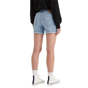 Levi's Women's Mid Rise Slim Fit Mid Length Jean Shorts Light Indigo 27